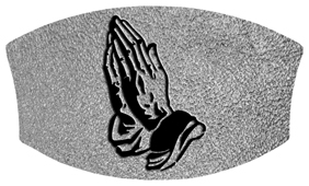 DNSWILL 516 BK SH SL Black Praying Hands Shimmer Silver 